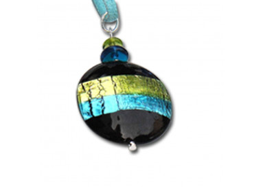 Murano glass pendant necklace green / turquoise murano glass venice horizon