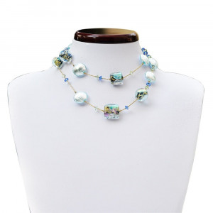 Necklace murano blue long jewelry venetian