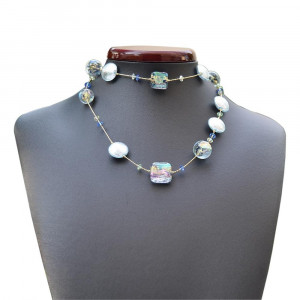 Collana di murano blu veneziano