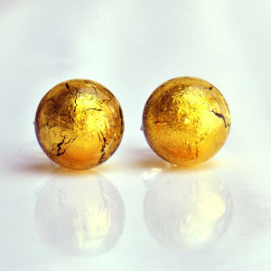 Gold murano glas ohrstecker aus venedig