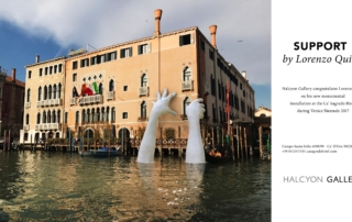 Venice denounces global warming by lorenzo Quinn