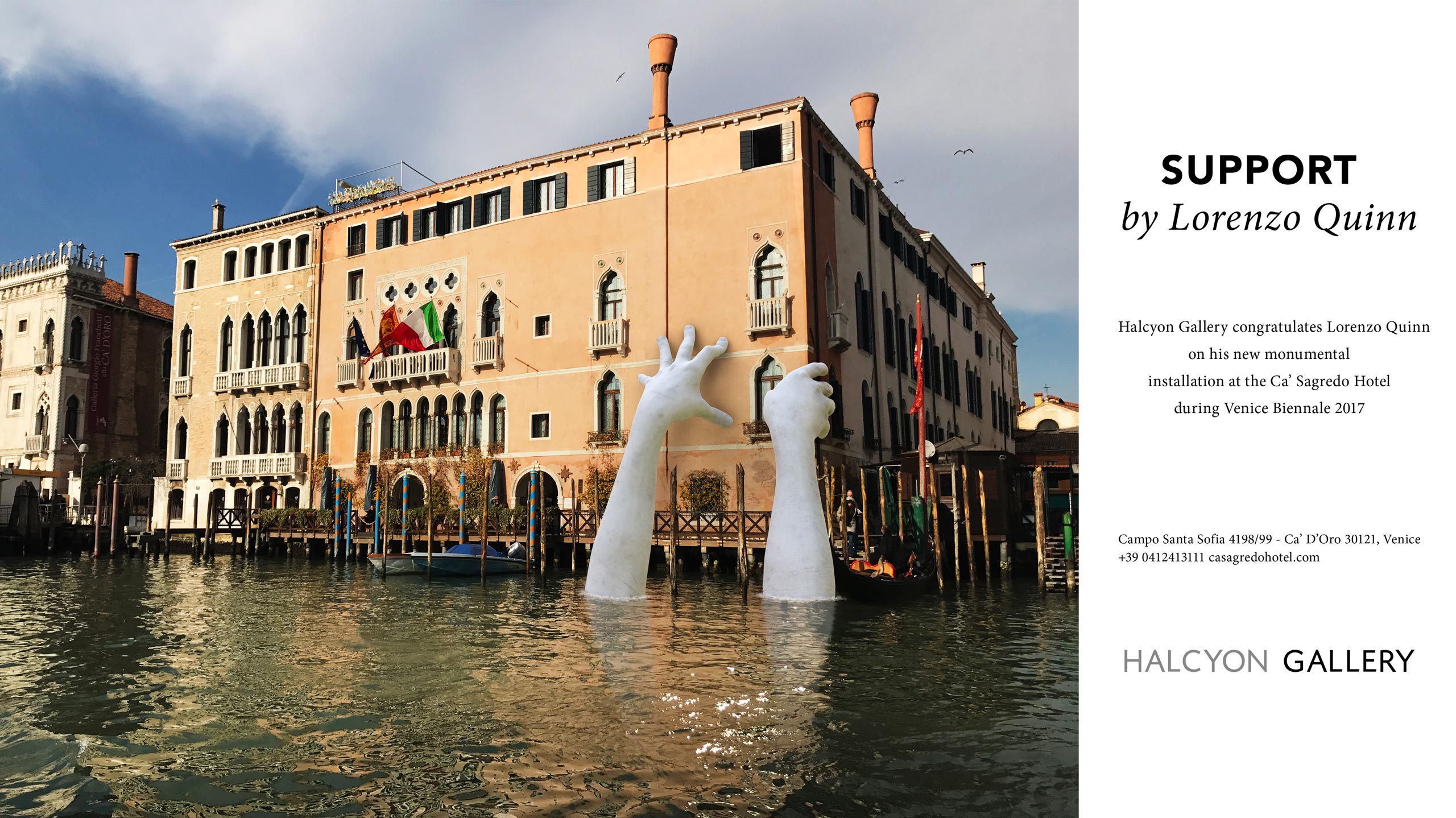 Auf der Biennale von Venedig, riesige Hände, um das Bewusstsein für den Klimawandel zu schärfen