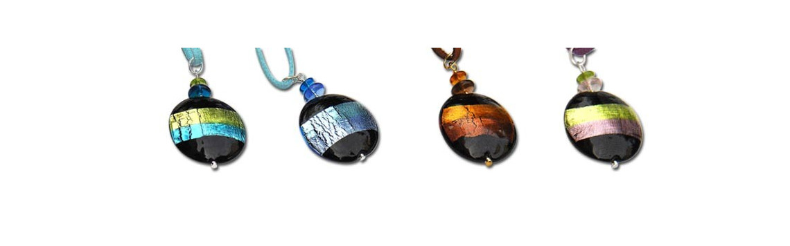 PENDENTIFS HORIZON EN VERITABLE VERRE DE MURANO VENISE 